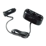 Priză triplă brichetă auto 12/24V cu cablu prelungitor 200 cm Lampa