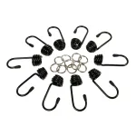 Set 10 carlige si cleme metalice pentru cordon cauciucat de 8 mm