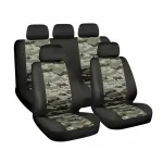 Huse scaun auto universale camuflaj, 9 piese, compatibile airbag