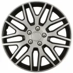 Set 4 capace roti auto Cridem Dakar 17 inch, argintiu-negru
