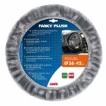Husă pentru volan din blană sintetică Fancy Plush, gri, Ø 36-42 cm