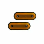 Lampa gabarit cu LED 12/24V, galben oval, cu catadioptru, set 2 buc