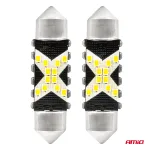 Set 2 becuri auto LED C5W Festoon 36mm CANBUS 12SMD alb 12/24V Amio