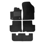 Set covorașe auto din mochetă pentru Dacia Lodgy 7 locuri, negre, 6 piese