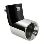 Ornament tobă eșapament curbat TS-68 din inox lustruit, sunet sport, Ø40-62 mm