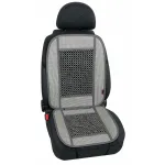 Husă universală scaun față Safari cu mărgele din lemn, gri, 1 buc