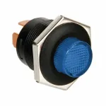 Întrerupător cu revenire 12/24V 5A, LED albastru, montaj panou 22 mm