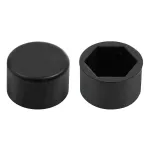Set ornamente prezoane din silicon, 20 buc, Hex 17 mm, negre