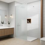 Paravan dus Walk-In 90x195 cm, sticla securizata 8 mm, satin, profil metalic rezistent