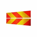 Placi identificare metalice reflectorizante pentru vehicule lungi, 2 buc