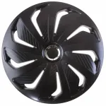 Set 4 capace roți auto Cridem Wind 15 inch, negru/crom, ABS