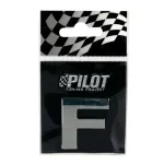 Autocolant 3D crom litera F, 28 mm, cu adeziv special pentru auto