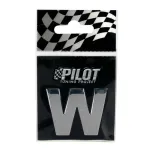 Autocolant 3D crom litera W 28 mm cu adeziv special pentru auto