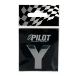 Autocolant 3D crom litera Y 28 mm cu adeziv pentru personalizare auto