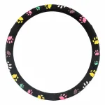 Husă volan Amio Dog Paws, mărime M, 37-39 cm, negru multicolor