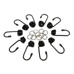Set carlige si cleme metalice pentru cordon cauciucat 10 mm, 10 buc