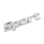 Autocolant 3D crom Sport pentru auto, cu adeziv 3M, 87x23 mm