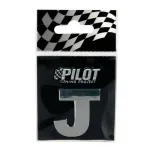 Autocolant 3D crom litera J 28 mm, adeziv pentru personalizare auto