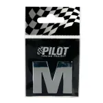 Autocolant 3D crom litera M, 28 mm, cu adeziv pentru personalizare auto