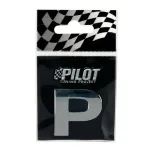 Autocolant 3D crom auto litera P, 28 mm, cu adeziv special