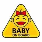 Autocolant auto Baby on Board 13,3x15 cm, multicolor, Type-3