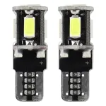 Set 2 becuri LED T10 W5W Canbus 12V, 5 SMD 5730, lumină albă