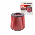 Filtru aer conic sport 4Cars carbon rosu cu adaptoare 60-70 mm