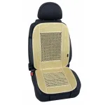 Husă scaun față auto Safari cu mărgele din lemn, universală, fildes