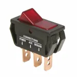 Intrerupator auto basculant On-Off 12V 20A iluminat rosu, 3 pini