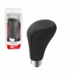 Mâner schimbător viteze 4Cars din imitație de piele, negru