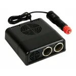 Transformator auto 24V la 12V 8A cu 2 prize bricheta si ventilator