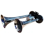 Claxon electropneumatic cu 2 goarne cromate, 12/24V, 29 cm