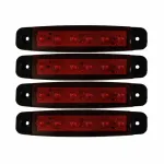 Lampa gabarit LED rosie 12/24V, 6 LED-uri, set 4 bucati
