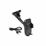 Suport telefon mobil cu ventuza cap rotativ incarcare Wireless Qi inductiva