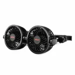 Ventilator auto dublu 12V Amio cu 2 viteze si fixare la tetiera