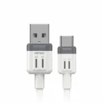 Cablu USB la USB-C 3A, 1 m, pentru incarcare si date, Amio, alb
