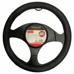 Husa volan sport Maxspeed M 37-39 cm, negru/rosu, aderenta