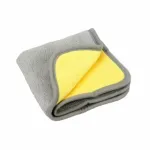 Lavetă microfibră cu două fețe Premium 30x30 cm, 600 GSM, gri/galben