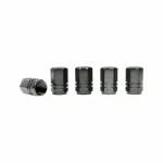 Set 5 capace valve hexagonale din aluminiu, culoare gunmetal