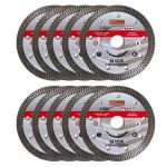 Set 10 discuri diamantate turbo subtire, placi ceramice, taiere umeda si uscata, 115 mm/22.23 mm, Richmann Exclusive GartenVIP DiyLine