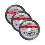 Set 3 discuri diamantate turbo subtire, placi ceramice, taiere umeda si uscata, 115 mm/22.23 mm, Richmann Exclusive GartenVIP DiyLine