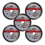 Set 5 discuri diamantate turbo subtire, ceramica, taiere umeda si uscata, 125 mm/22.23 mm, Richmann Exclusive GartenVIP DiyLine