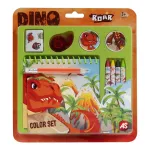 Set de desen cu dinozauri pentru copii, bloc si accesorii creative