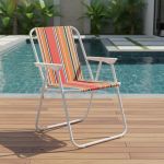 Scaun pliabil plaja si camping, metalic, usor, compact, pentru exterior
