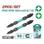 Set biti impact PH2 magnetici 65 mm, 2 bucati, otel S2 TOTAL