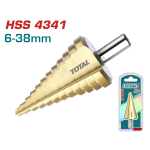 Burghiu in trepte TOTAL 6-38 mm, HSS 4341, finisaj titan