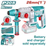 Ciocan rotopercutor TOTAL 20V Li-Ion SDS Plus 2.5J, fara acumulator