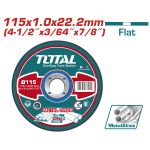 Disc de debitare metal si inox TOTAL 115 x 1,0 x 22,2 mm, plat