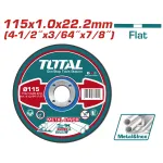 Disc de debitare metal si inox TOTAL 115 x 1,0 x 22,2 mm, plat