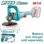 Masina de polisat TOTAL 20V, 180 mm, motor fara perii, fara acumulator